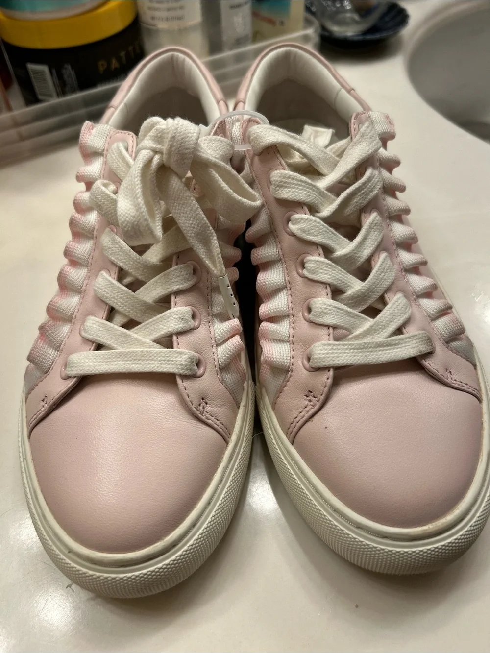 Tory Burch Pink Ruffle  Low-Top Sneakers